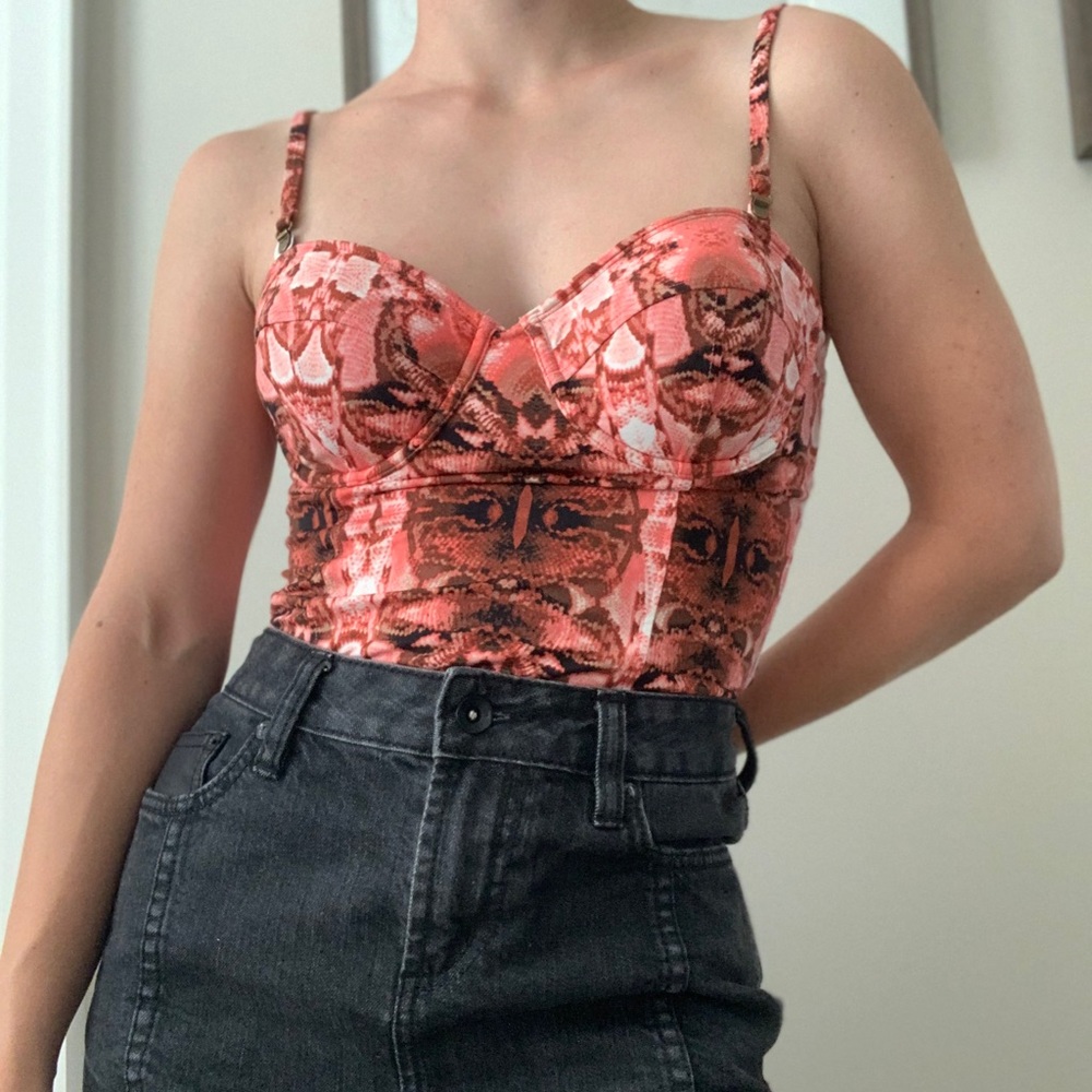 Laundry Shelli Segal Snakeskin Bustier Swim Top
